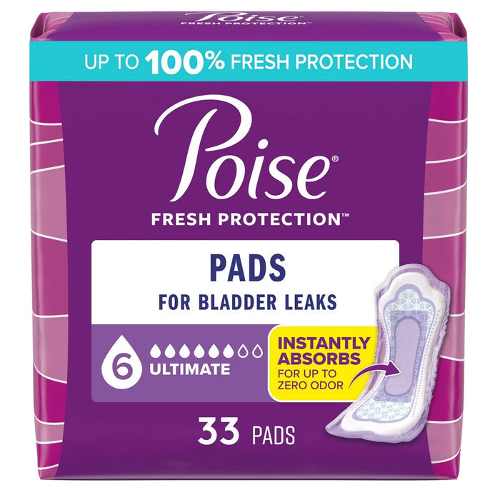 Poise Ultimate Absorbency Pads - 33 Ct - 4 Pack