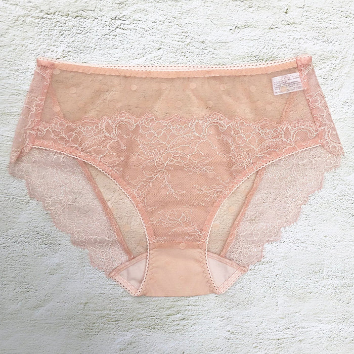 Polka Dot High Waist Bikini | Pink Beige