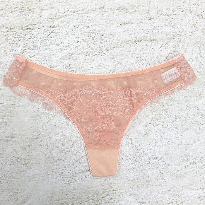 Polka Dot Thong | Pink Beige