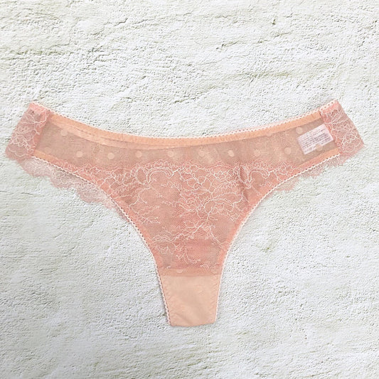Polka Dot Thong | Pink Beige