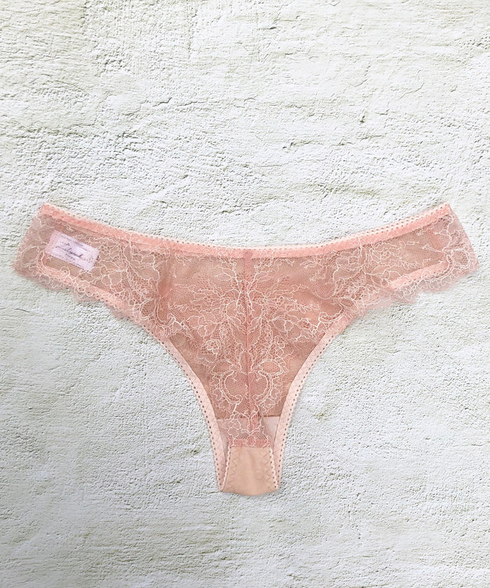 Polka Dot Thong | Pink Beige