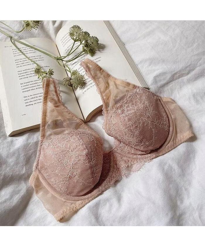 Polka Dot Underwire Bra | Pink Beige
