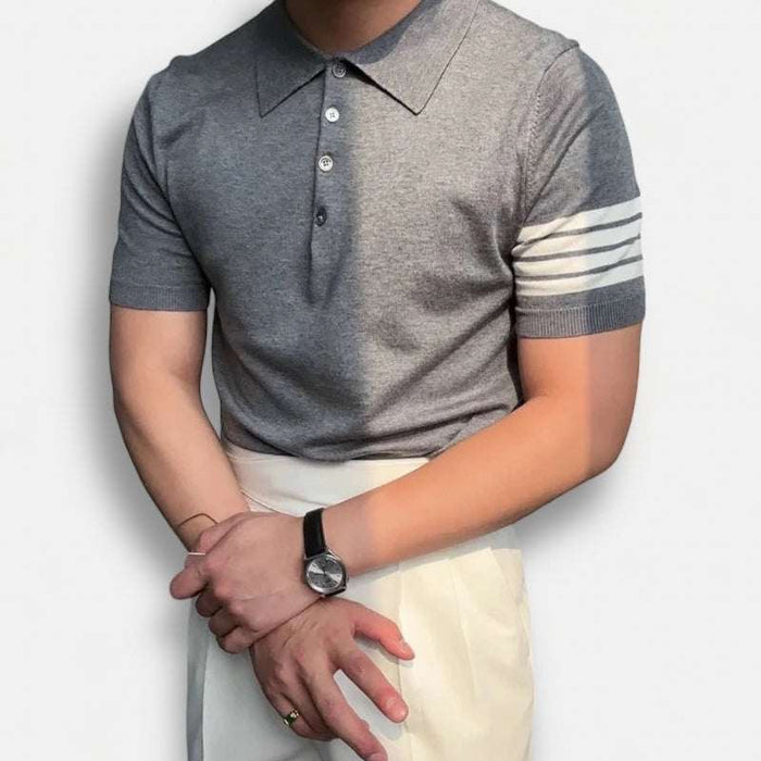 Polo casual slim fit summer t-shirt - AntoniosClothing - Gray