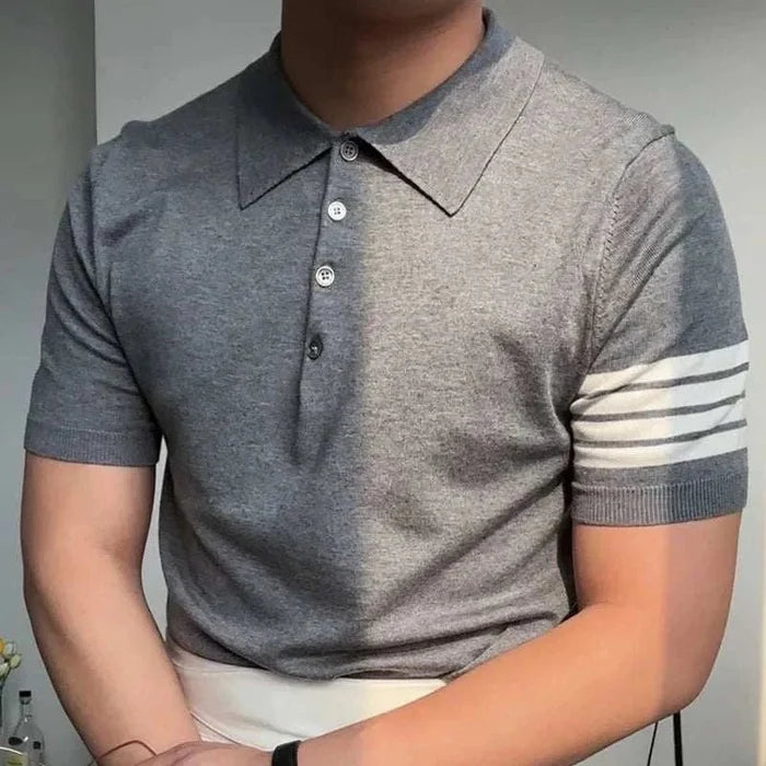 Polo casual slim fit summer t-shirt - AntoniosClothing - Gray