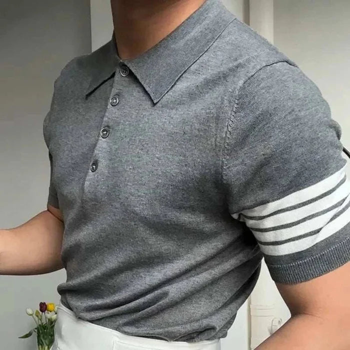 Polo casual slim fit summer t-shirt - AntoniosClothing - Gray