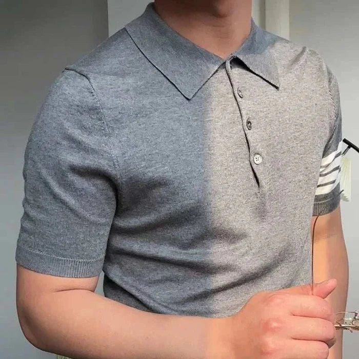 Polo casual slim fit summer t-shirt - AntoniosClothing - Gray