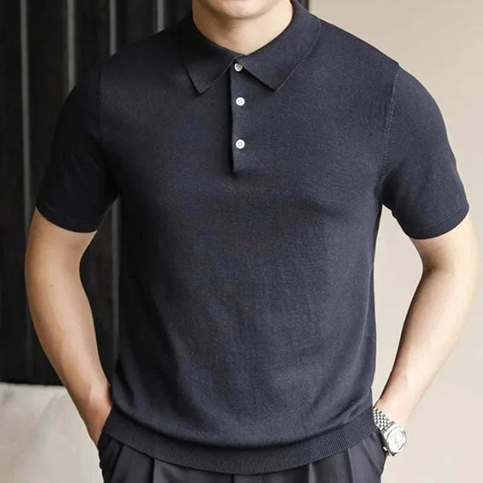 Polo simple casual t-shirt - AntoniosClothing - Navy blue