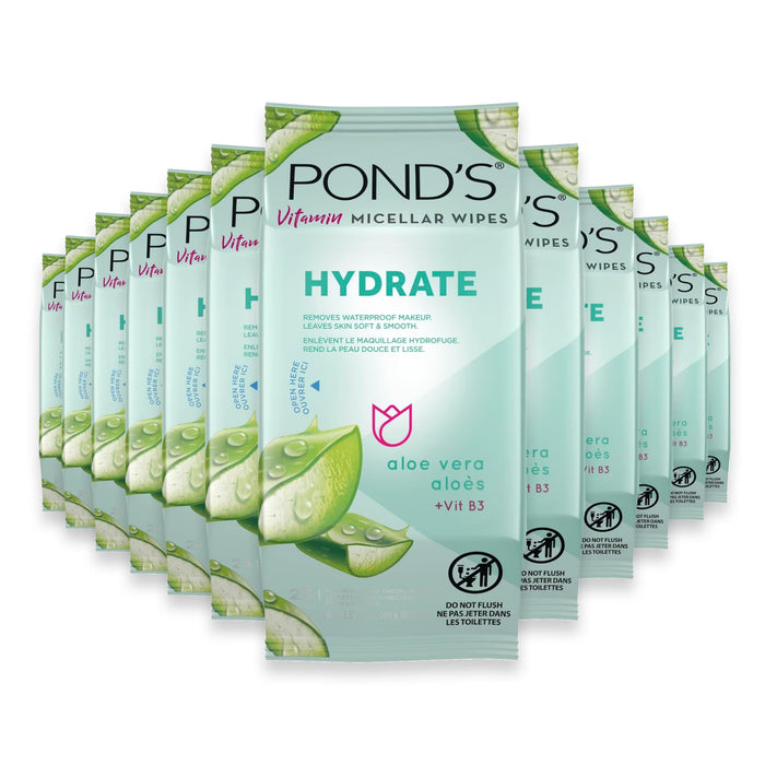 POND'S Vitamin Micellar Facial Wipes - 25 Ct - 12 Pack