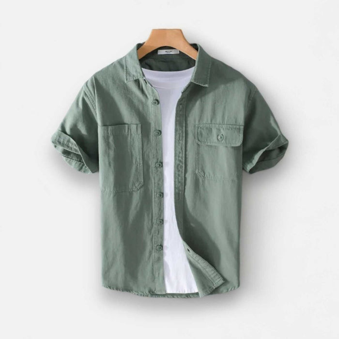 Premium short sleeve summer shirt - AntoniosClothing - Green