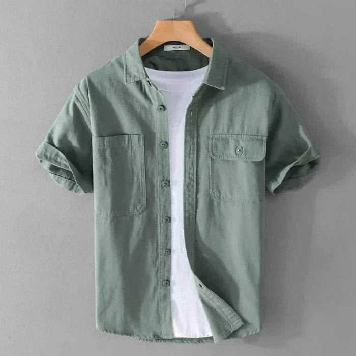 Premium short sleeve summer shirt - AntoniosClothing - Green