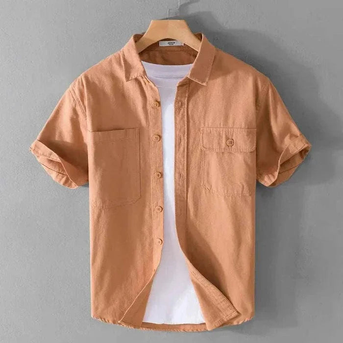 Premium short sleeve summer shirt - AntoniosClothing - Orange