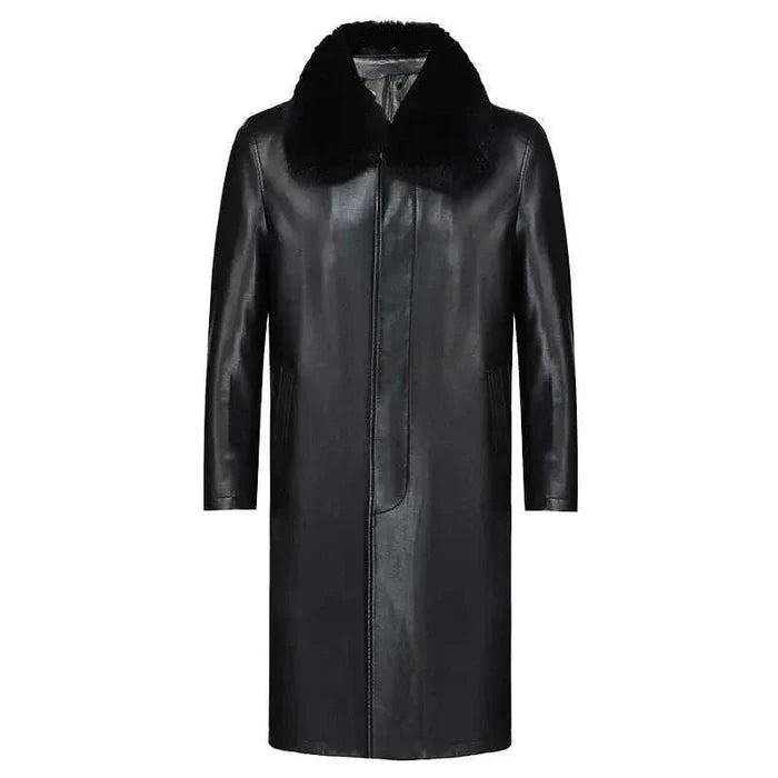 PU Leather french coat - AntoniosClothing - Black