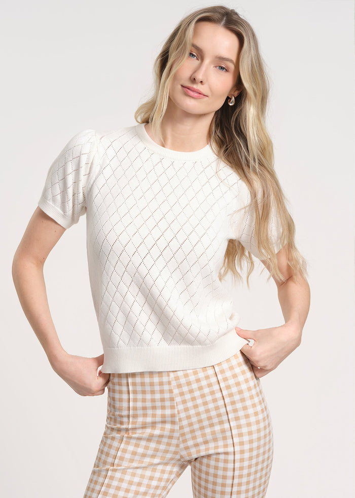 Puff Sleeve Striped Sweater Top