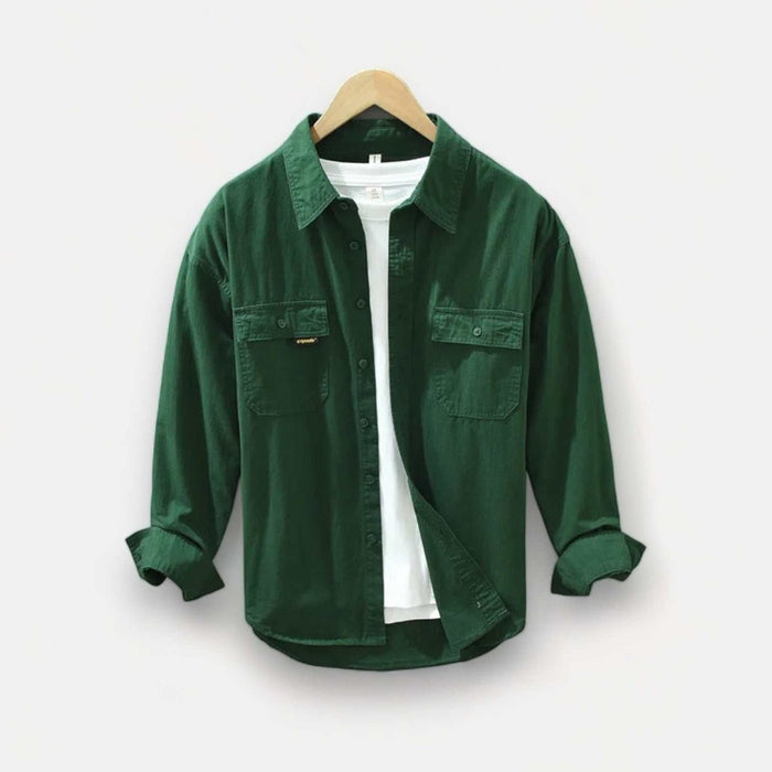 Pure cotton casual spring shirt - AntoniosClothing - Green