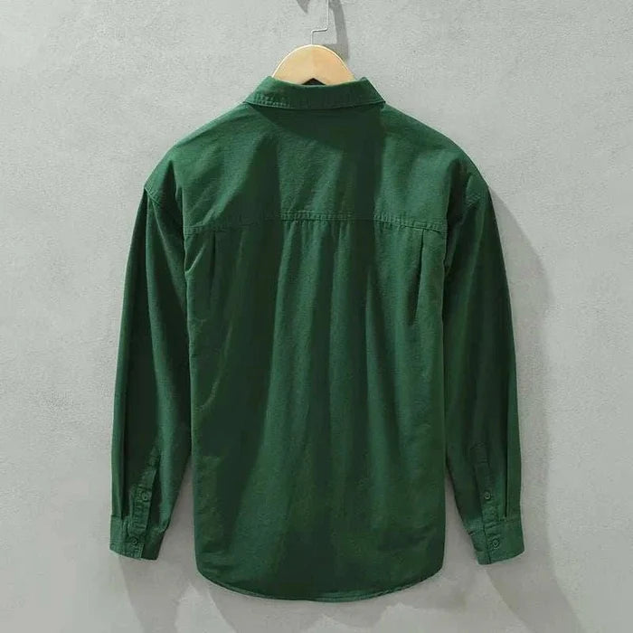Pure cotton casual spring shirt - AntoniosClothing - Green