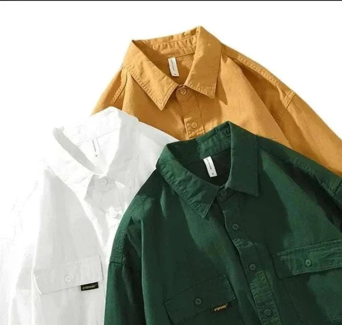 Pure cotton casual spring shirt - AntoniosClothing - White