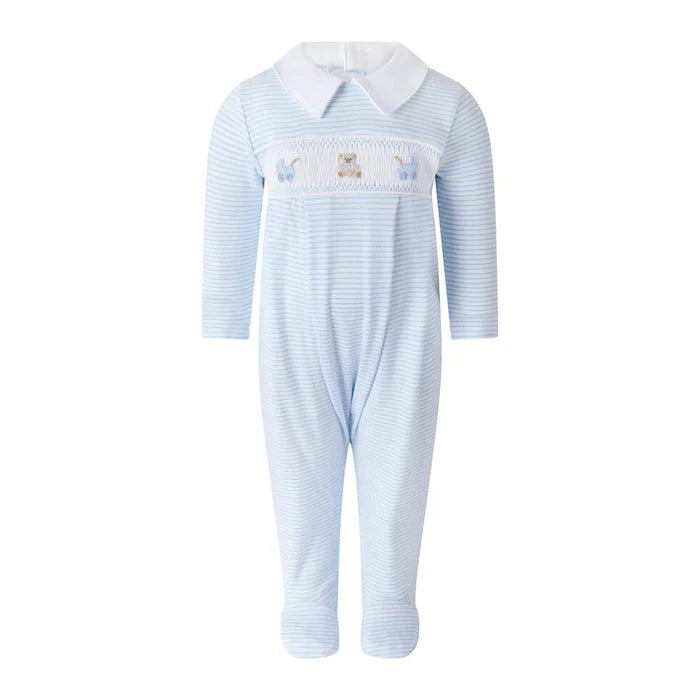 Rachel Riley - Blue Pram Embroidered Babygro