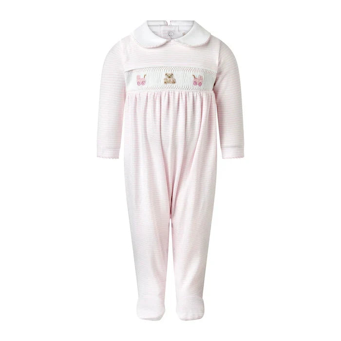 Rachel Riley - Pink Pram Embroidered Babygro