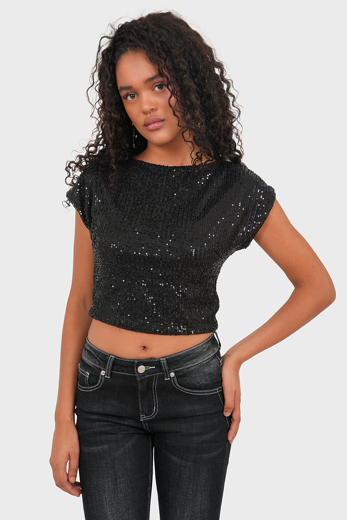 "Radiant" top black