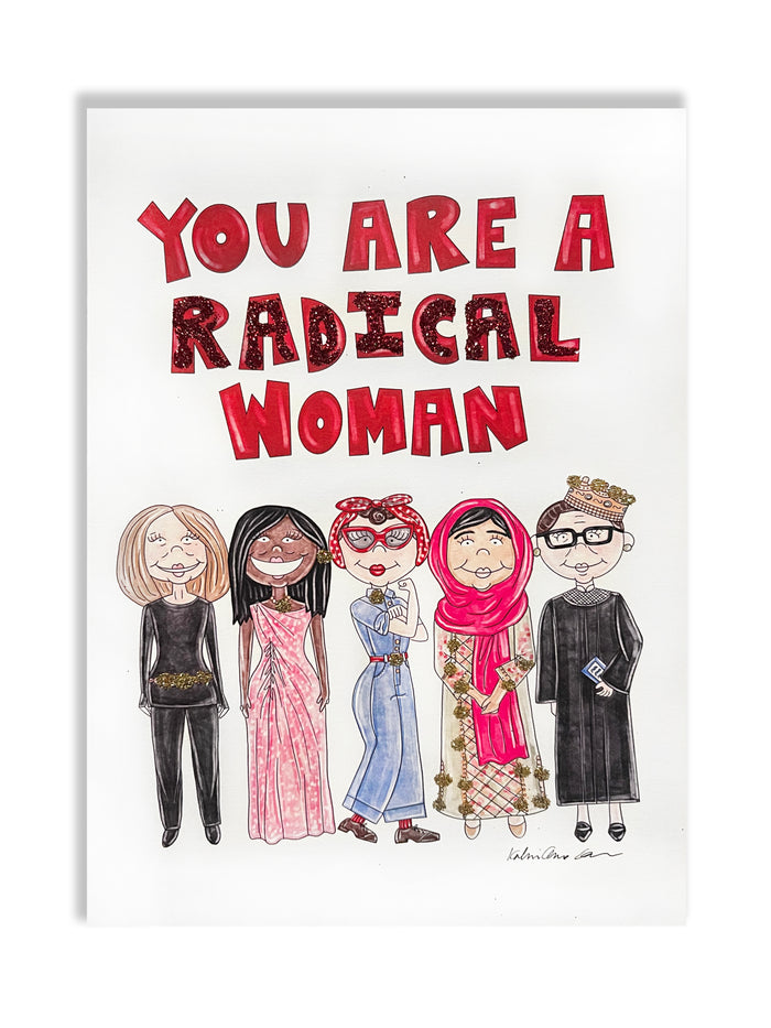 Radical Woman Glitter Card