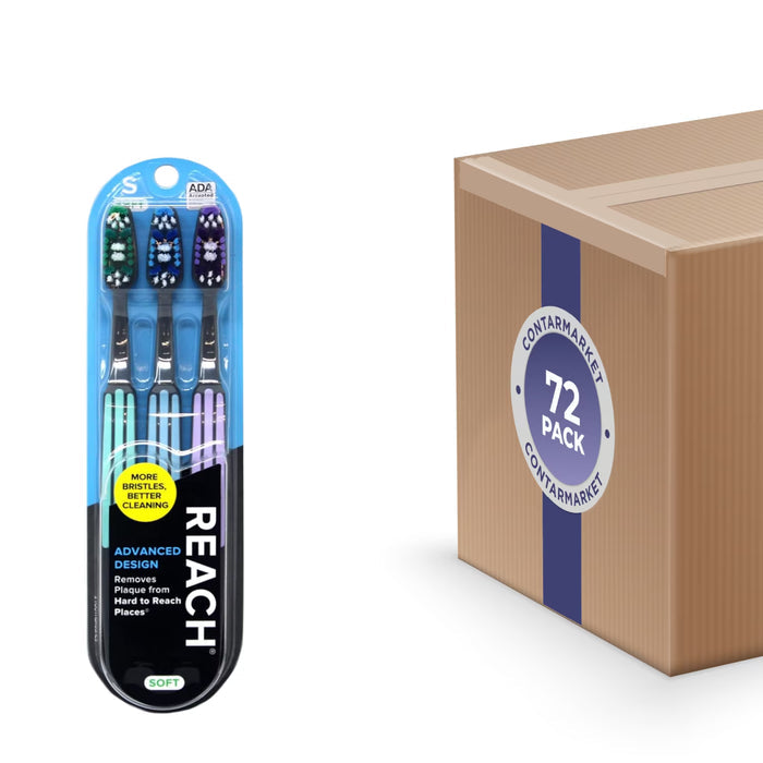 Reach Advanced Design Adult Soft Toothbrushes B2G1 Free - 3 Ct - 72 Pack