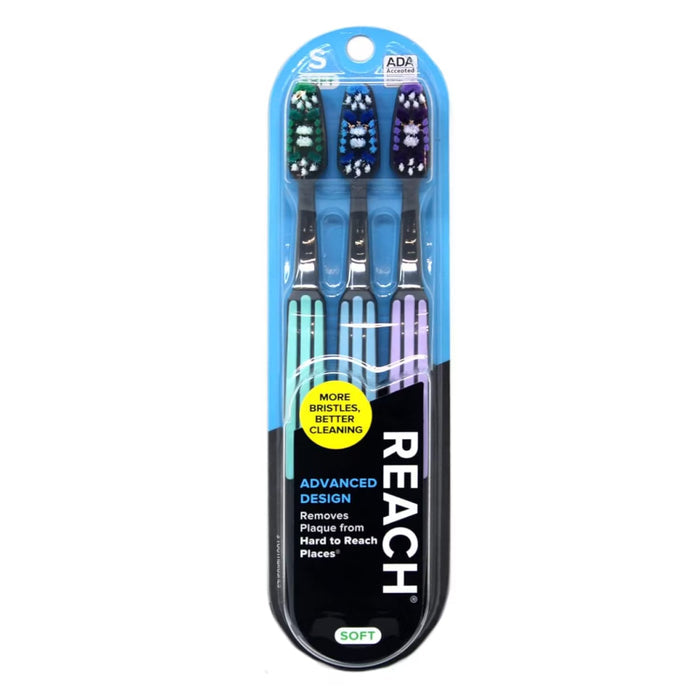 Reach Advanced Design Adult Soft Toothbrushes B2G1 Free - 3 Ct - 72 Pack