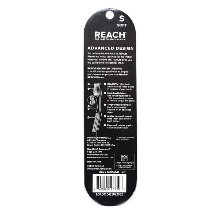 Reach Advanced Design Adult Soft Toothbrushes B2G1 Free - 3 Ct - 72 Pack