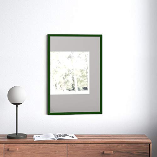 Rectangle Green Wood Wall Mirror