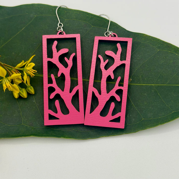 Recycled Roots Coral Earrings