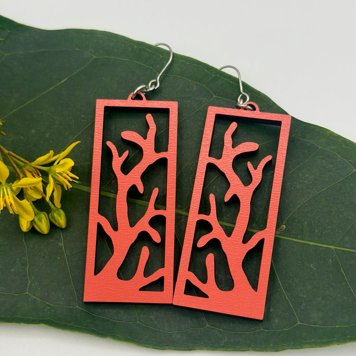 Recycled Roots Coral Earrings
