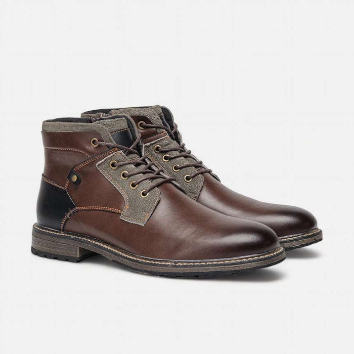 Retro british leather boots - AntoniosClothing - Dark brown