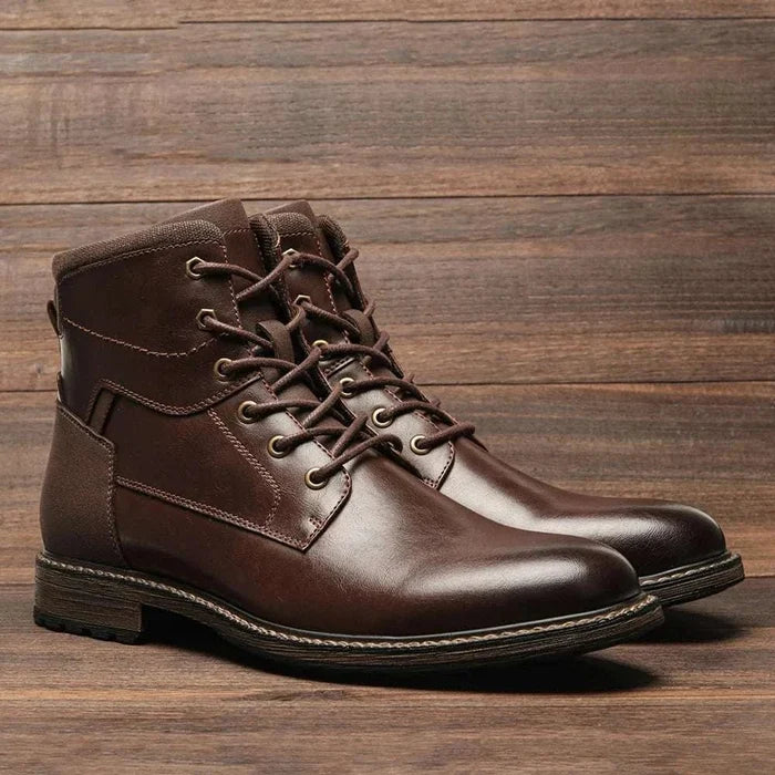 Retro british leather boots - AntoniosClothing - Dark brown