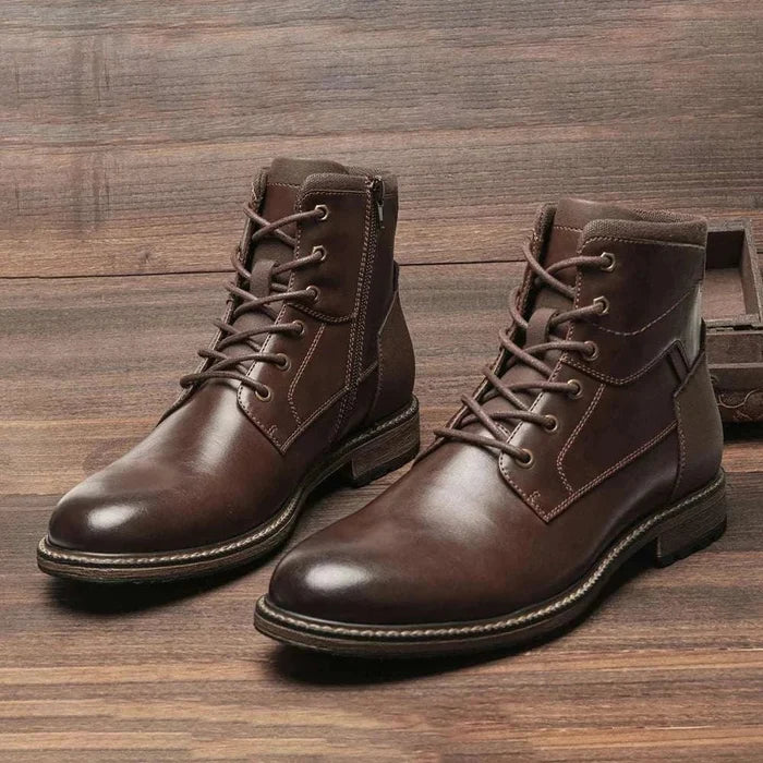 Retro british leather boots - AntoniosClothing - Dark brown