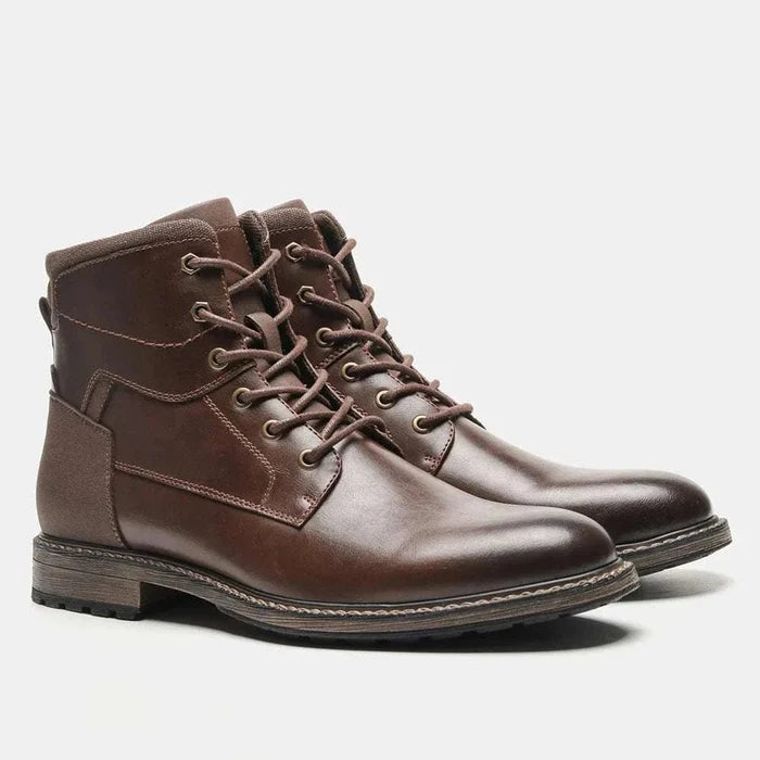 Retro british leather boots - AntoniosClothing - Brown