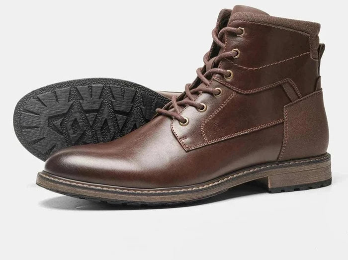 Retro british leather boots - AntoniosClothing - Brown
