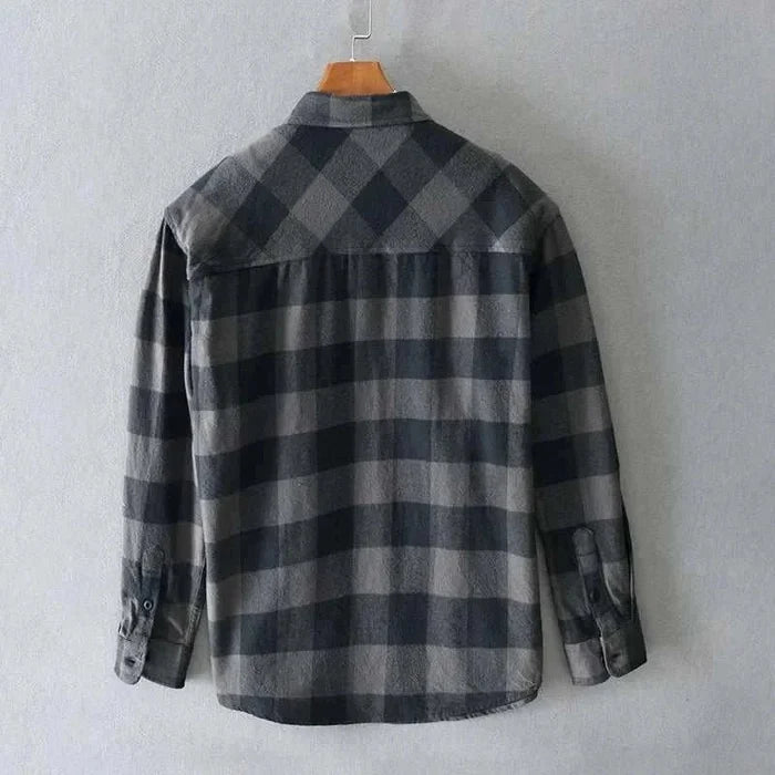 RETRO summer plaid shirt - AntoniosClothing - Dark brown