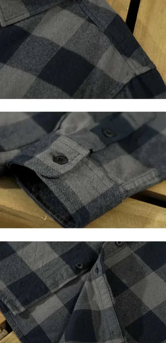 RETRO summer plaid shirt - AntoniosClothing - Dark brown
