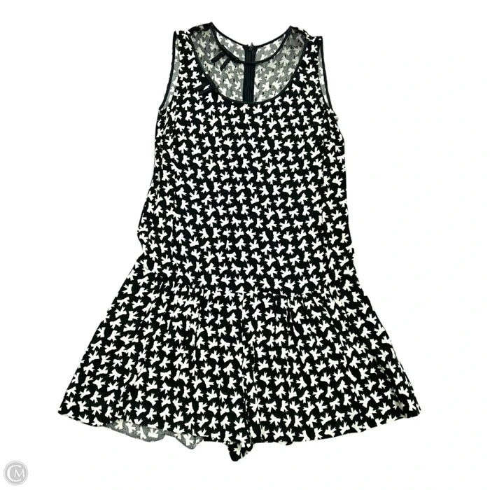 Romper Designer By Red Valentino In Black & Cream, Size: S