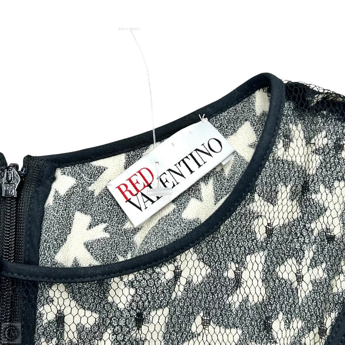 Romper Designer By Red Valentino In Black & Cream, Size: S