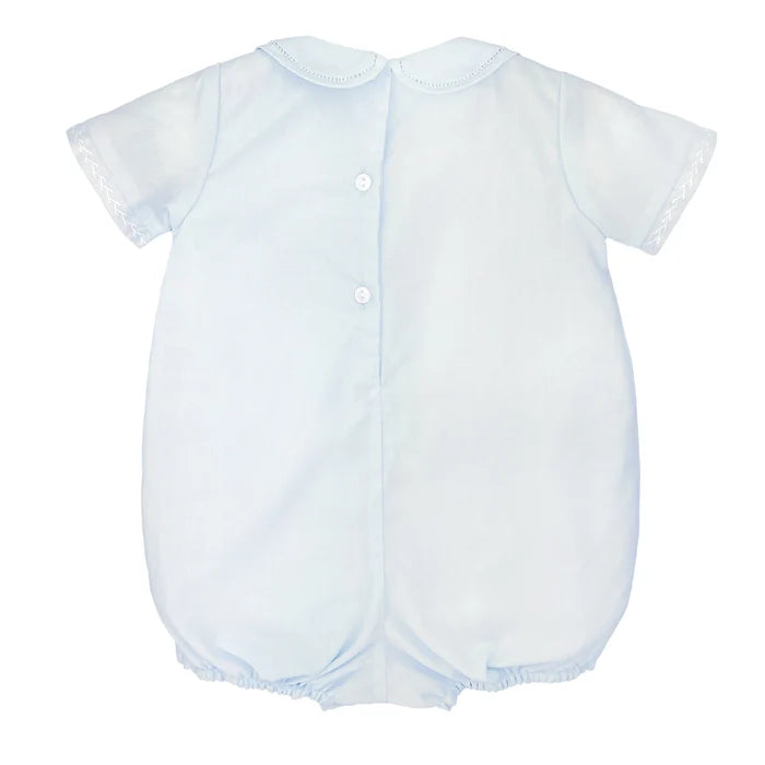 Romper with Pintucks + Bonnet - Blue