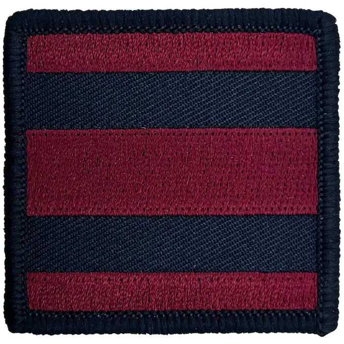 Single Royal Engineers TRF patch with hook & loop backing, showing regulation red and blue woven design for military uniform use. 1 Flash from  John Bull Clothing