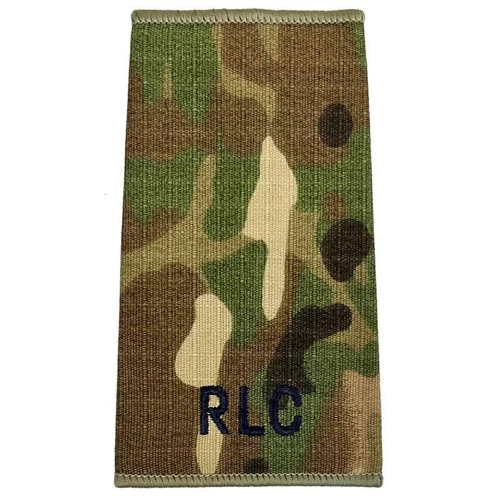 Royal Logistic Corps Multicam Rank Slide | John Bulls with plain camouflage design and RLC initials, ideal for military uniform use. Private from  John Bull Clothing