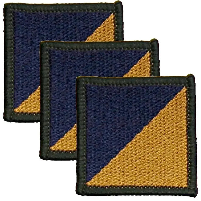 Royal Logistic Corps TRF patches with hook & loop backing in blue and yellow, regulation military uniform badges from John Bulls. 3 Pack from  John Bull Clothing