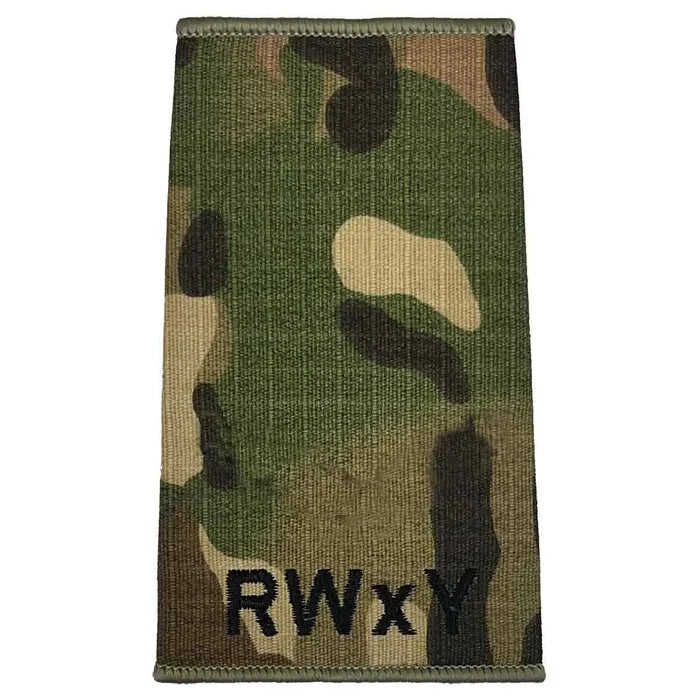 Plain Royal Wessex Yeomanry RWxY Multicam rank slide with no insignia, made from durable Cordura fabric for military uniforms. Private from  John Bull Clothing