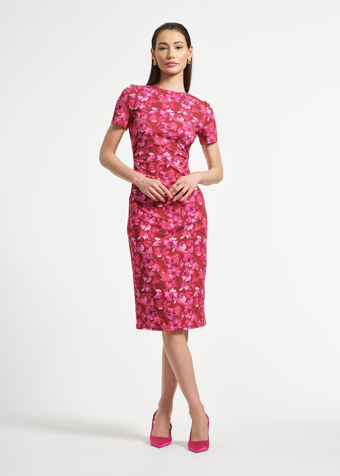 Ruched Waist Knit Midi Dress