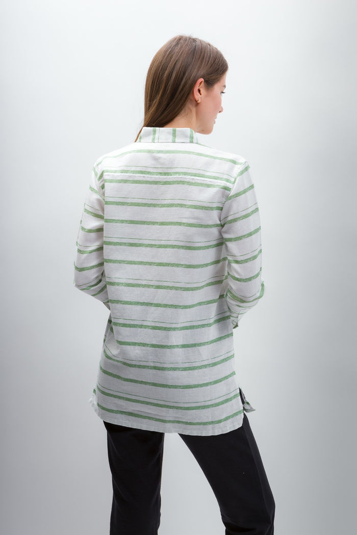 Ruth | Women's Anti-Stain Linen Cotton Blend Long Sleeve Tunic Top
