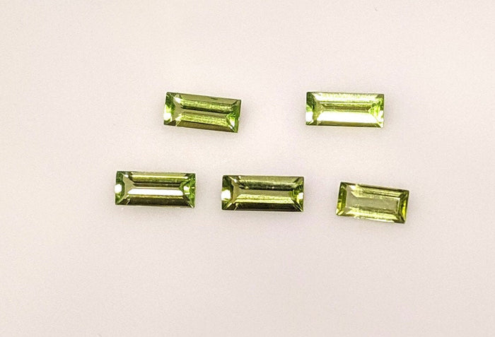 Sale!!! Lot of 5, Natural Genuine Pakistani Peridot, 7x3 Baguette, 2.05tcw VVS, Loose Stone, August Birthstone, Bulk Stones