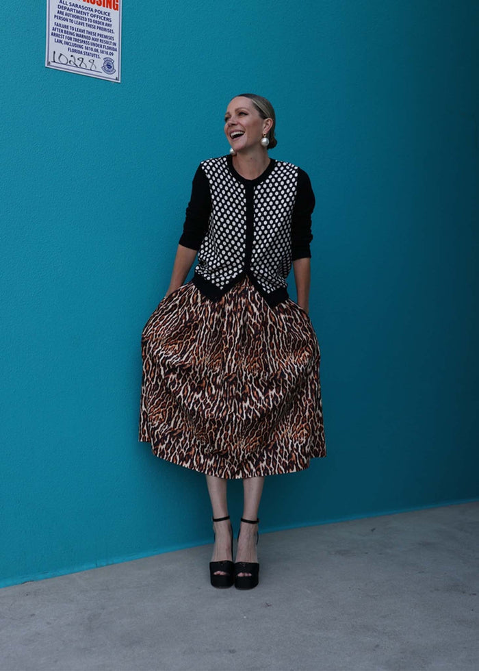 Sateen Midi Full Skirt
