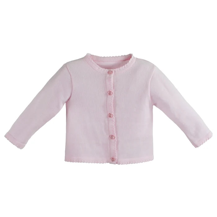 Scallop Edge Cardigan - Pink