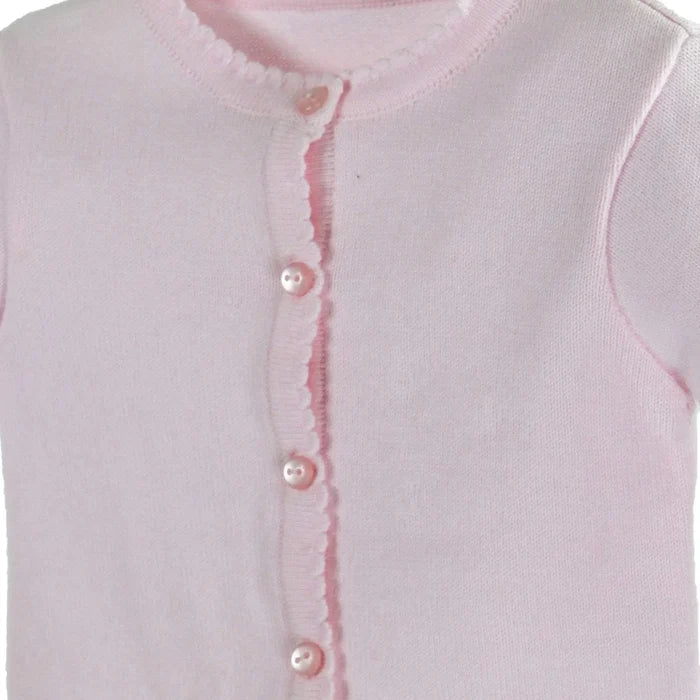 Scallop Edge Cardigan - Pink